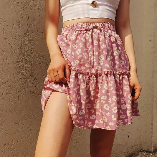 Jupe Fleurie Courte Trapèze | Dame Fleur