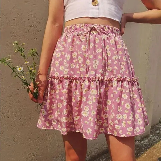Jupe Fleurie Courte Trapèze | Dame Fleur