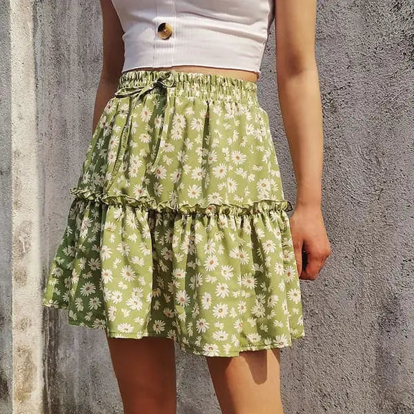 Jupe Fleurie Courte Trapèze | Dame Fleur
