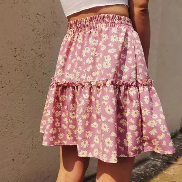 Jupe Fleurie Courte Trapèze | Dame Fleur