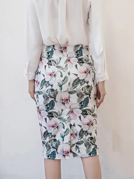 Jupe Fleurie Mi-Longue | Dame Fleur
