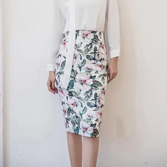 Jupe Fleurie Mi-Longue | Dame Fleur