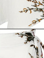 Jupe Longue Blanche Fleurie - Vignette | Dame Fleur