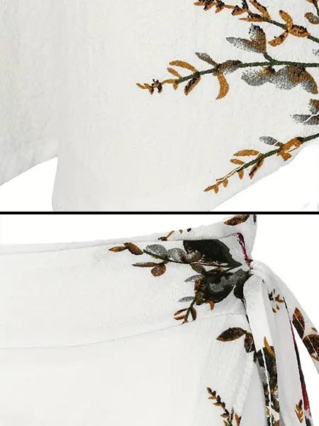 Jupe Longue Blanche Fleurie | Dame Fleur