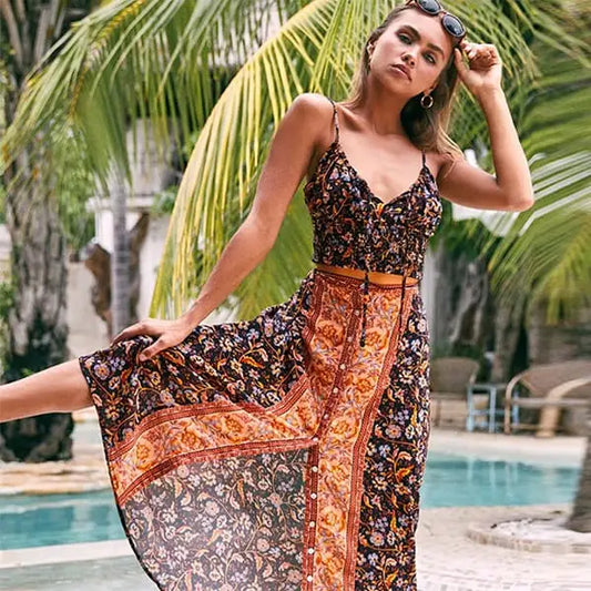 Jupe Longue Fleurie Automne | Dame Fleur