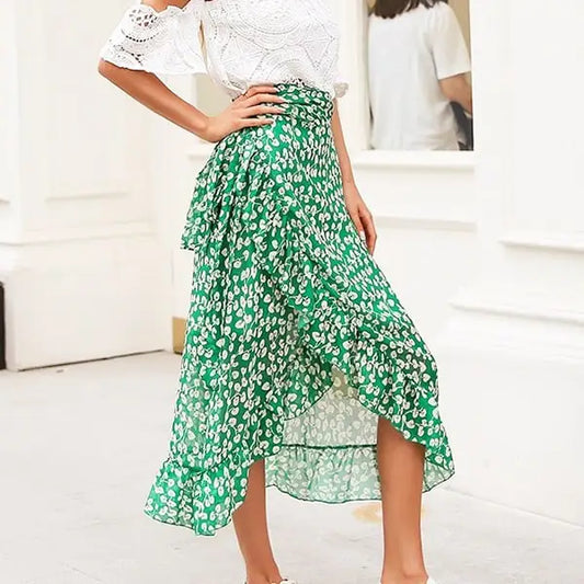 Jupe Longue Fleurie Mousseline | Dame Fleur