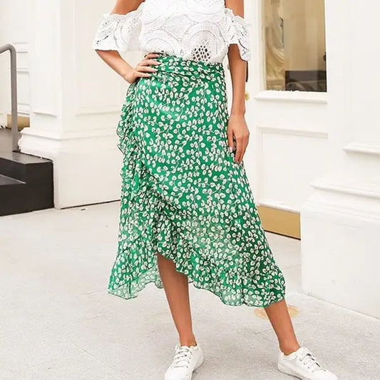 Jupe Longue Fleurie Mousseline | Dame Fleur