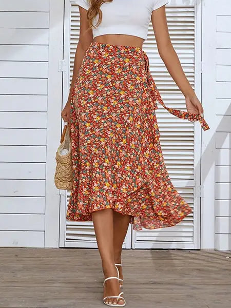 Jupe Longue Fleurie Plage | Dame Fleur