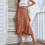 Jupe Longue Fleurie Plage - Vignette | Dame Fleur