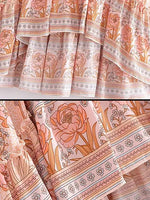 Jupe Longue Fleurie Rose - Vignette | Dame Fleur