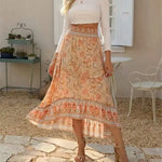 Jupe Longue Fleurie Rose - Vignette | Dame Fleur