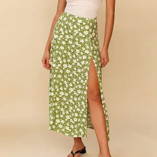 Jupe Longue Fleurie Taille Haute | Dame Fleur