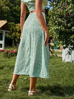 Jupe Longue Fleurie Verte - Vignette | Dame Fleur