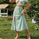 Jupe Longue Fleurie Verte - Vignette | Dame Fleur