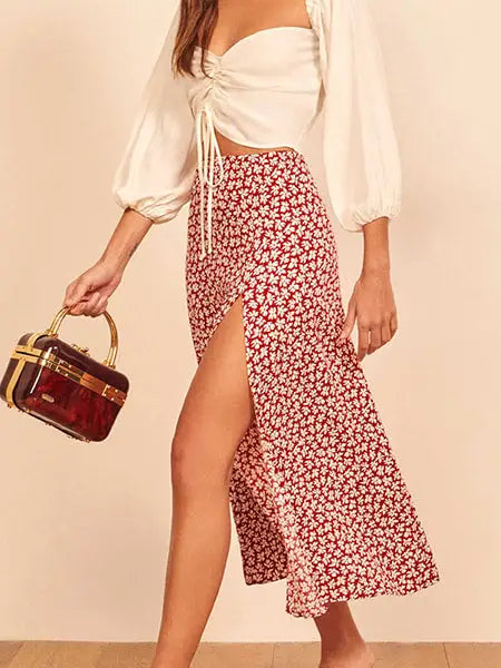 Jupe Longue Fluide Fleurie | Dame Fleur