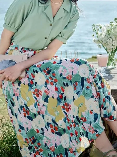 Jupe Longue Imprimée Fleurie | Dame Fleur