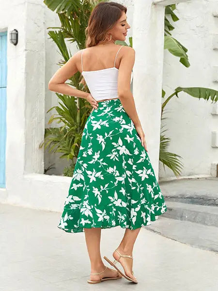 Jupe Verte Fleurie | Dame Fleur