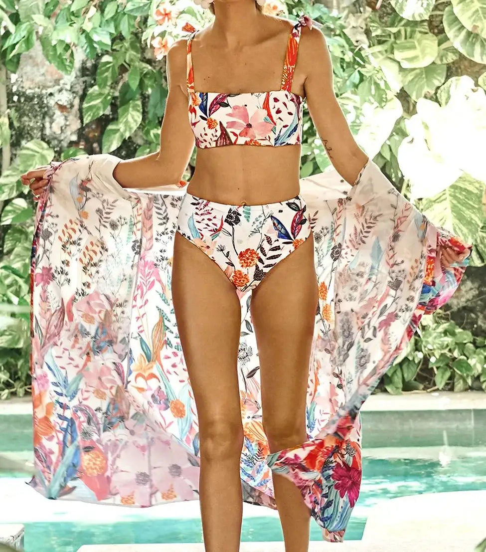 Kimono Blanc Fleuri | Kimono Passion