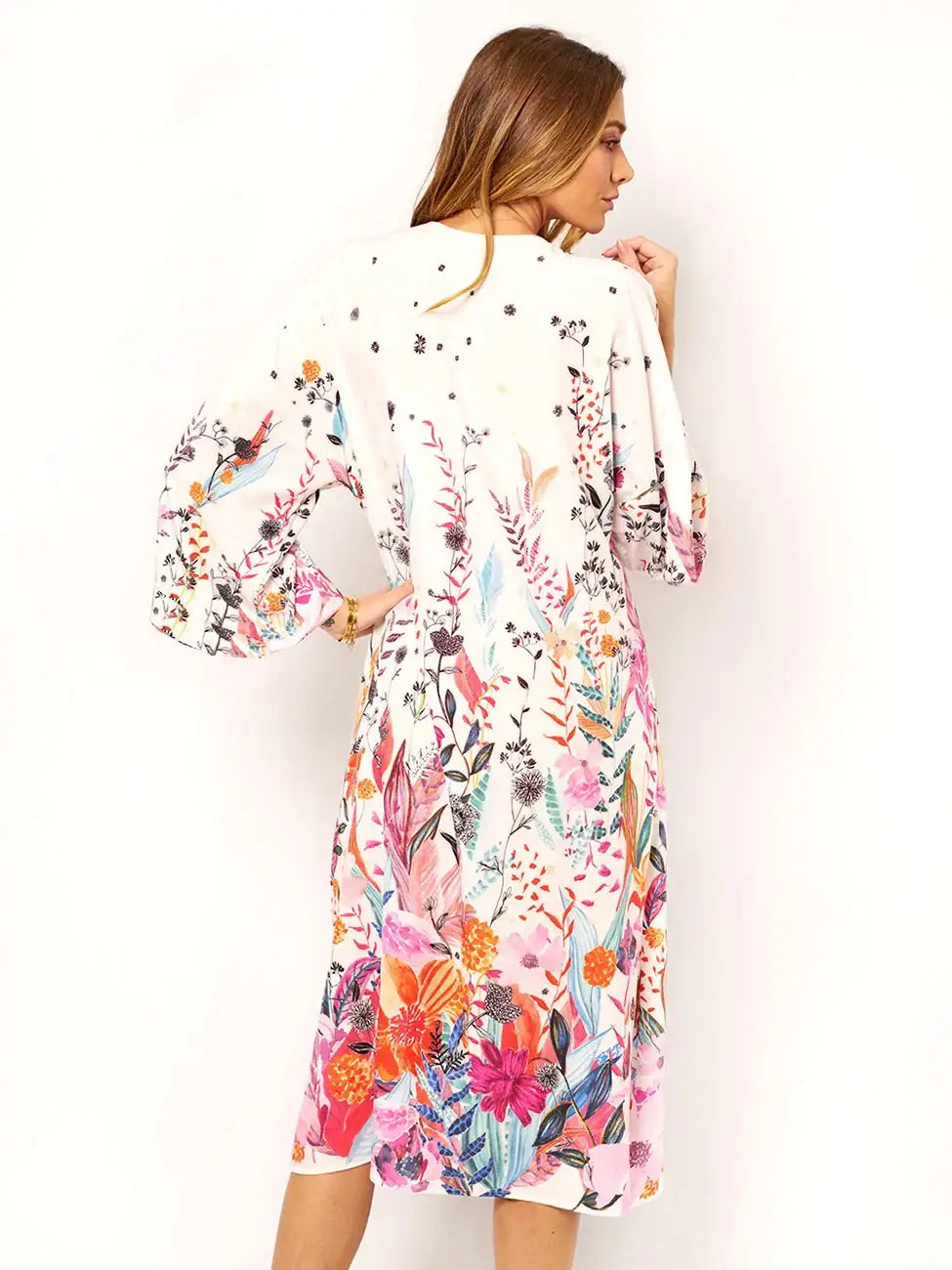Kimono Blanc Fleuri | Kimono Passion