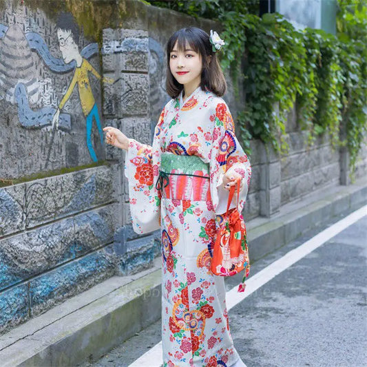 Kimono Femme Blanc Fleuri | Kimono Passion