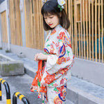 Kimono Femme Blanc Fleuri - Vignette | Dame Fleur