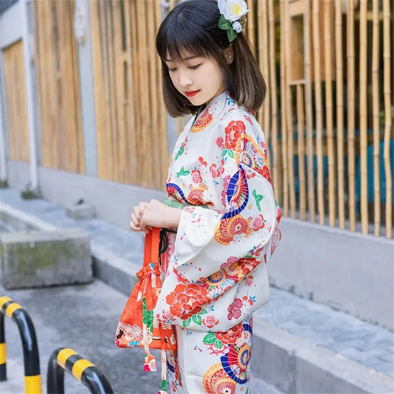Kimono Femme Blanc Fleuri | Kimono Passion