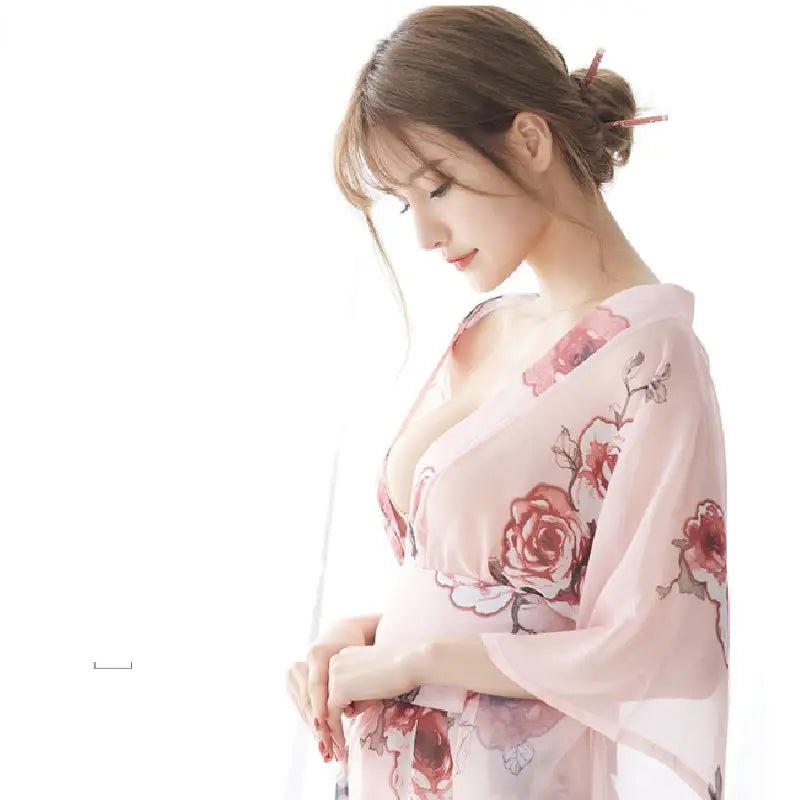 Kimono Femme Court Fleuri | Kimono Passion