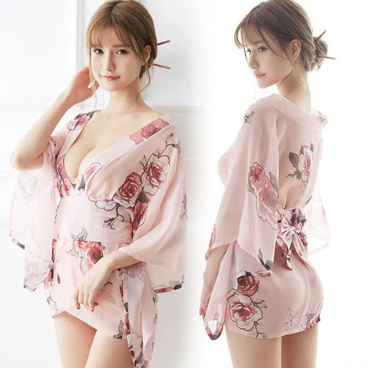 Kimono Femme Court Fleuri | Kimono Passion