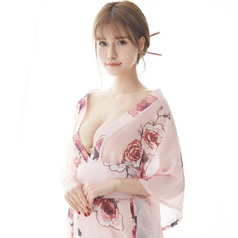 Kimono Femme Court Fleuri | Kimono Passion