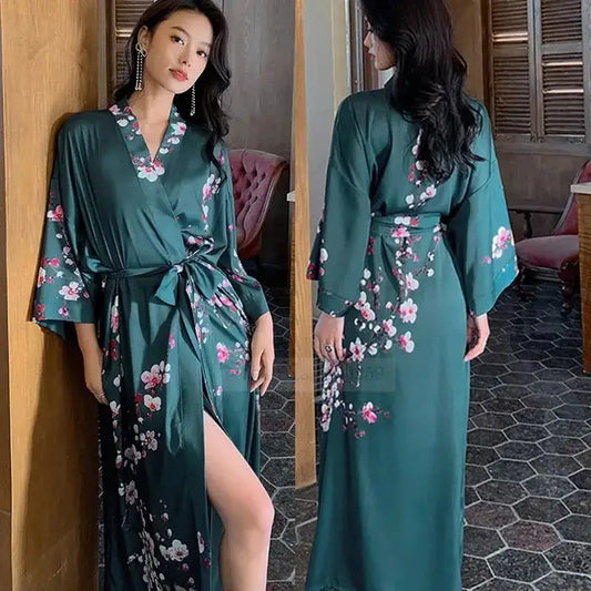 Kimono Femme Fleuri Vert | Dame Fleur
