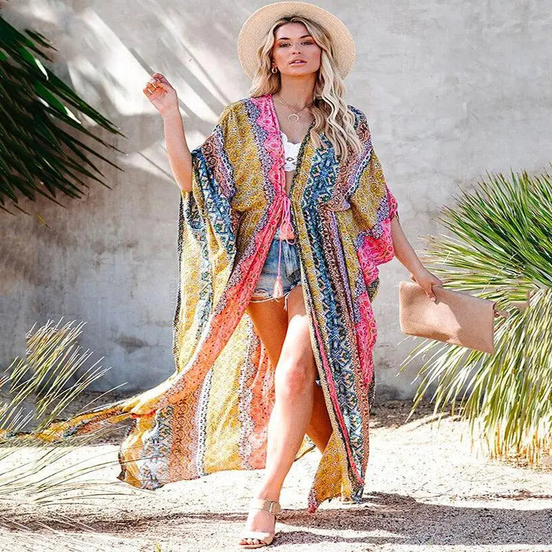Kimono Fleuri Jaune | Kimono Passion
