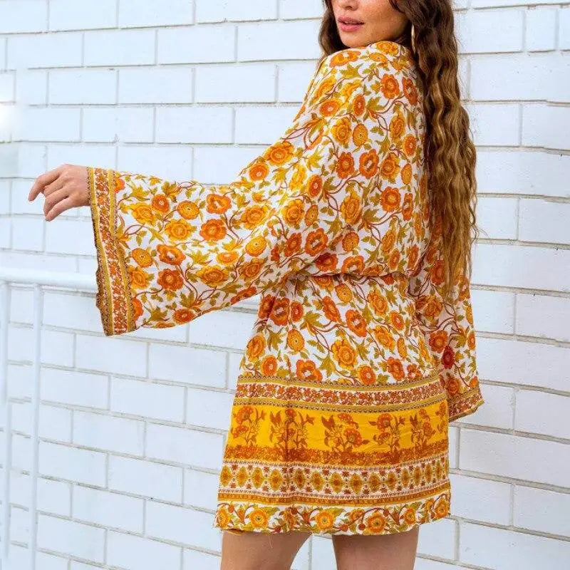 Kimono Fleuri Mi Long | Kimono Passion