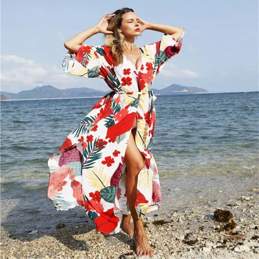 Kimono Fleuri Plage | Dame Fleur