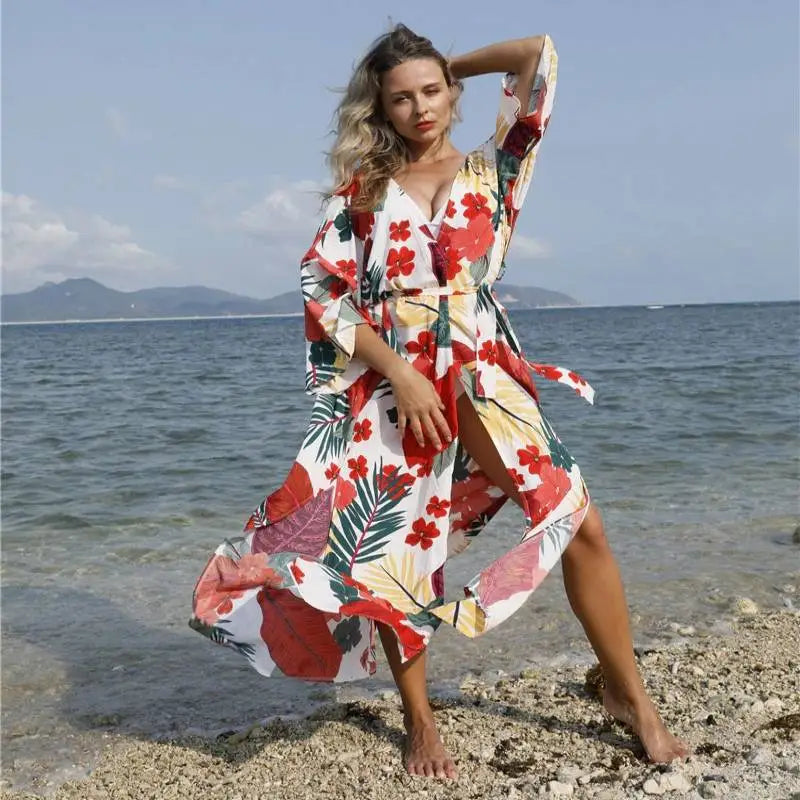 Kimono Fleuri Plage | Dame Fleur