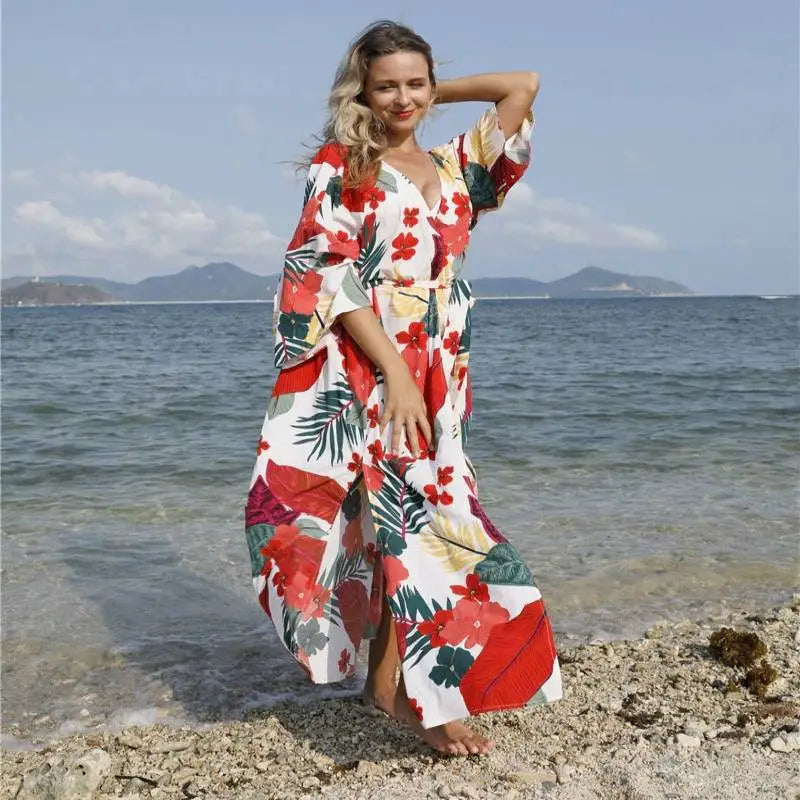 Kimono Fleuri Plage | Dame Fleur