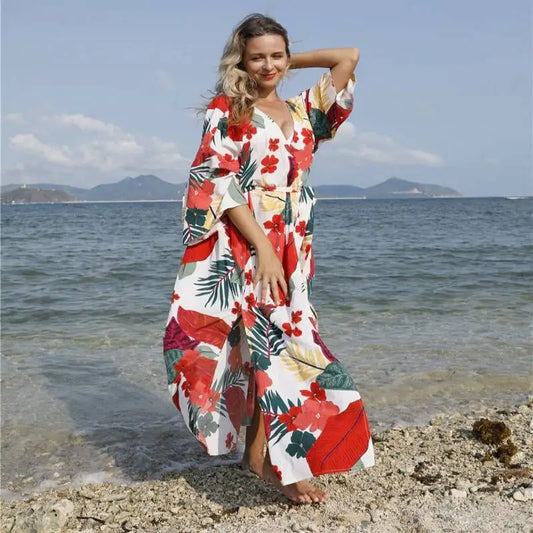 Kimono Fleuri Plage | Dame Fleur