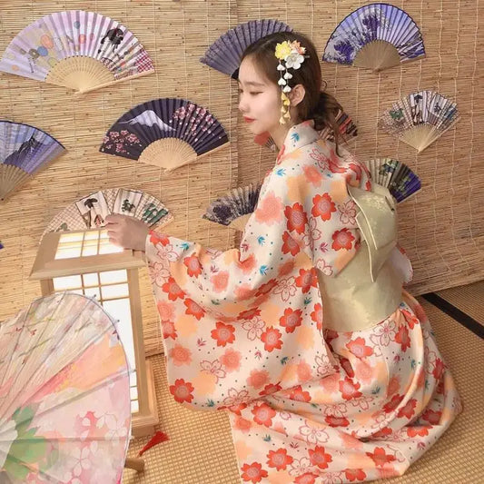 Kimono Japonais Fleurs Kitsune | Dame Fleur