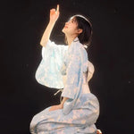 Kimono Long Bleu Fleuri Japonais - Vignette | Dame Fleur