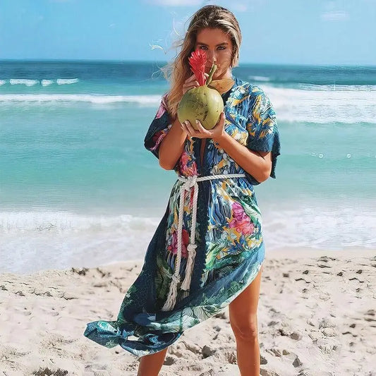 Kimono Long Fleuri Femme | Dame Fleur
