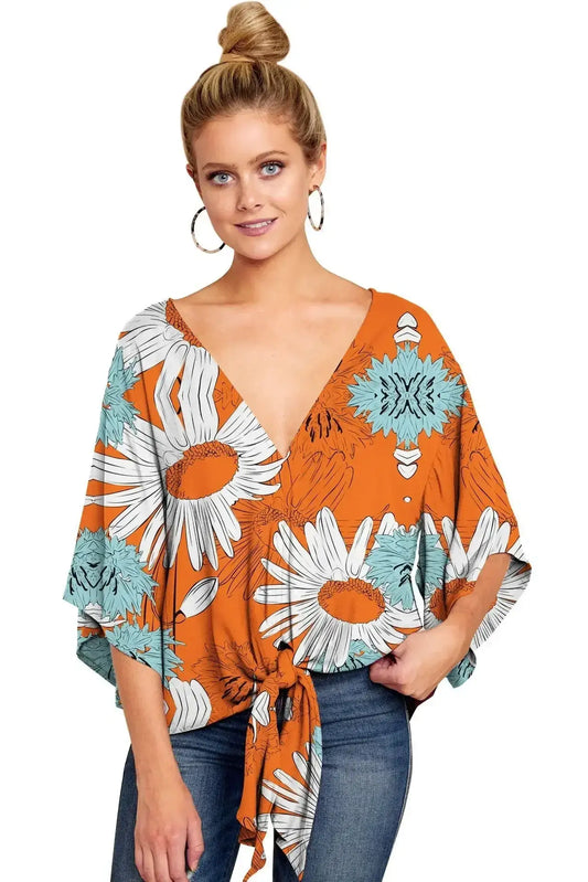 Kimono Manche Courte Femme Fleuri | Dame Fleur