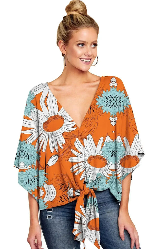 Kimono Manche Courte Femme Fleuri | Dame Fleur