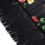 Kimono Mi Long Noir Fleuri - Vignette | Dame Fleur