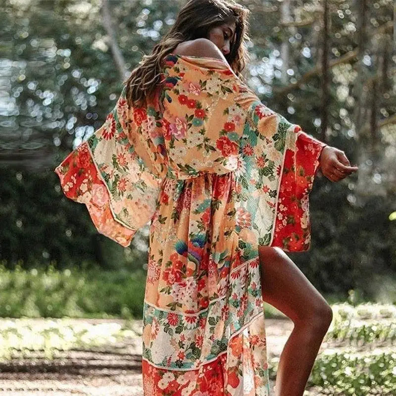 Kimono Plage Fleuri Femme | Dame Fleur