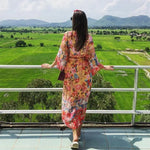 Kimono Plage Fleuri Femme - Vignette | Dame Fleur