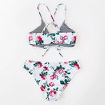 Maillot de Bain Blanc Fleur Rose - Vignette | Dame Fleur