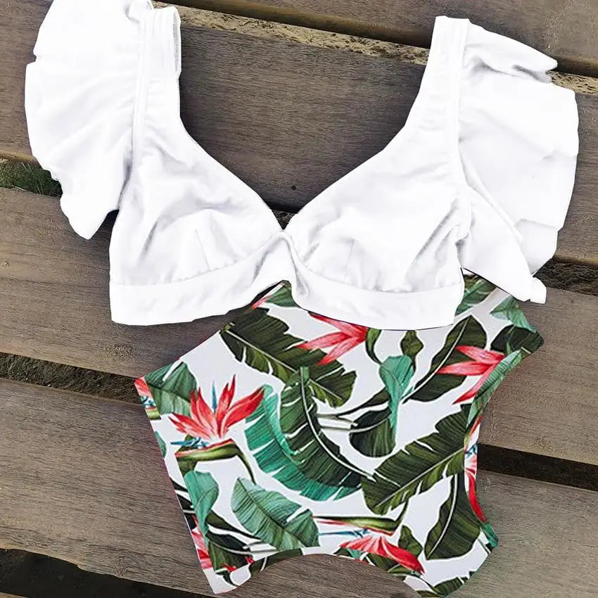 Maillot de bain feuille verte | Dame Fleur