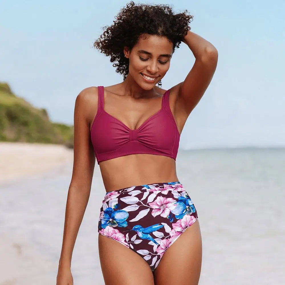 Maillot de bain fleuri 2 pièces | Dame Fleur