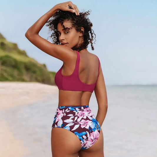Maillot de bain fleuri 2 pièces | Dame Fleur