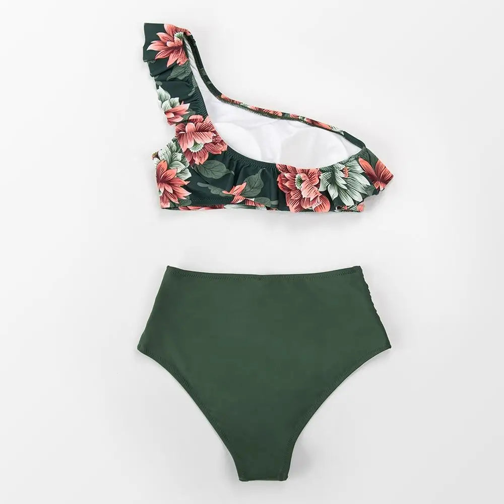 Maillot de bain fleuri asymétrique | Dame Fleur