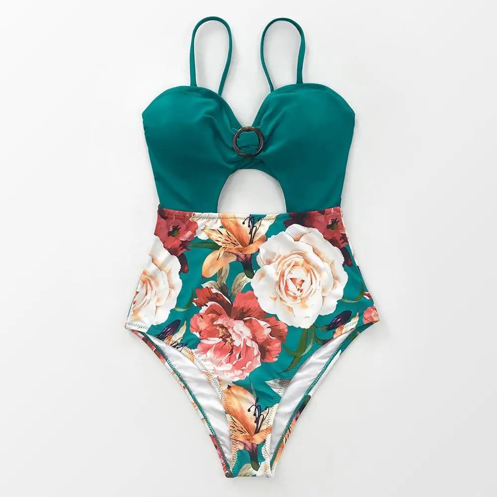 Maillot de bain fleuri découpé | Dame Fleur